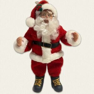 Vintage Holiday Creations 1998 Santa Claus 7.5" Posable Glasses Ornament